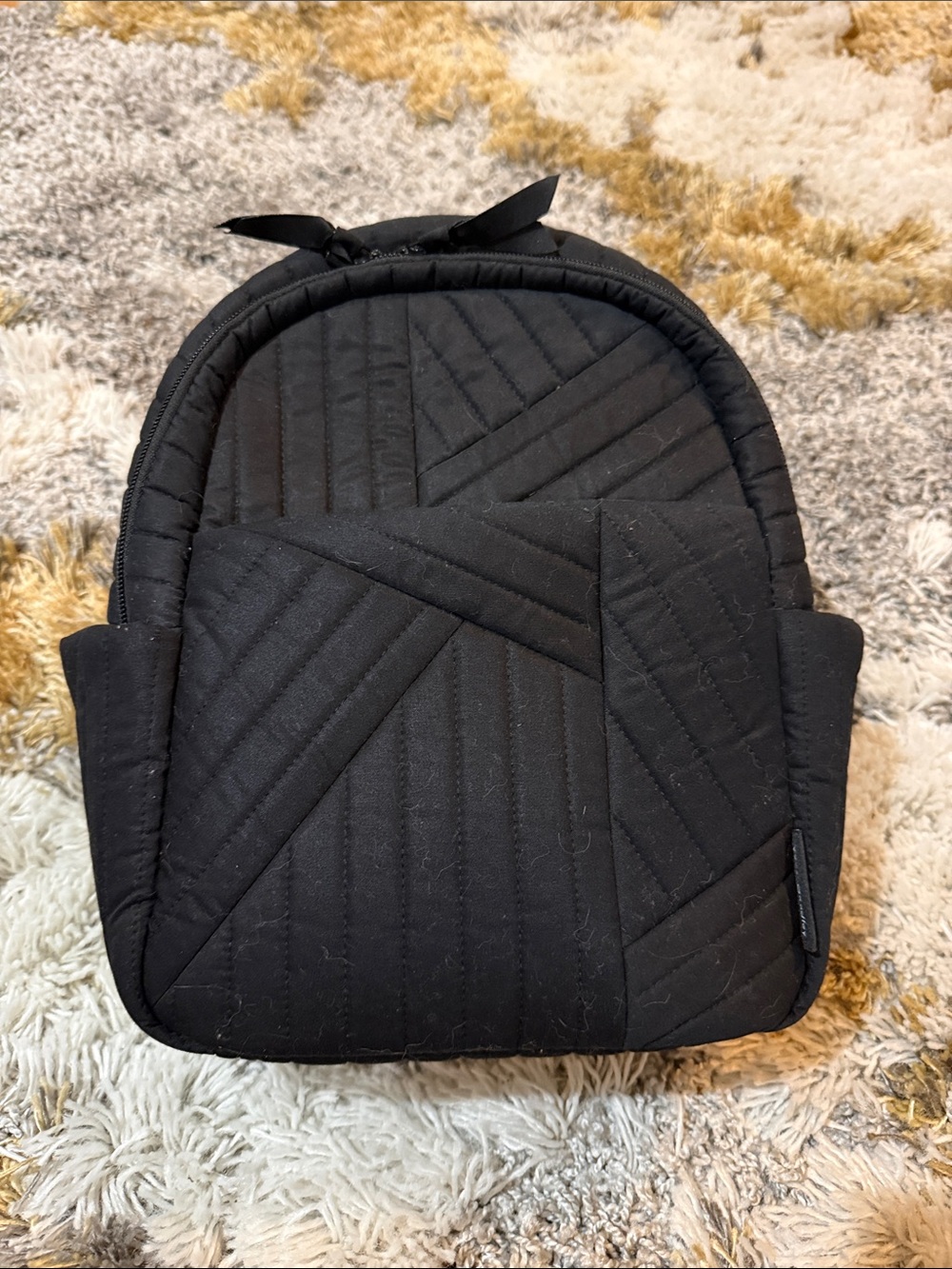 Vera Bradley Black Quilted Small Backpack